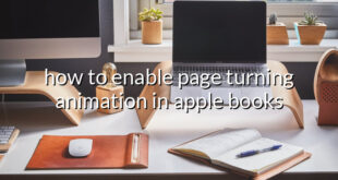 how to enable page turning animation in apple books